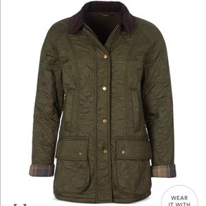 Barbour Beadnell Polarquilt Olive Women’s Jacket Size 4